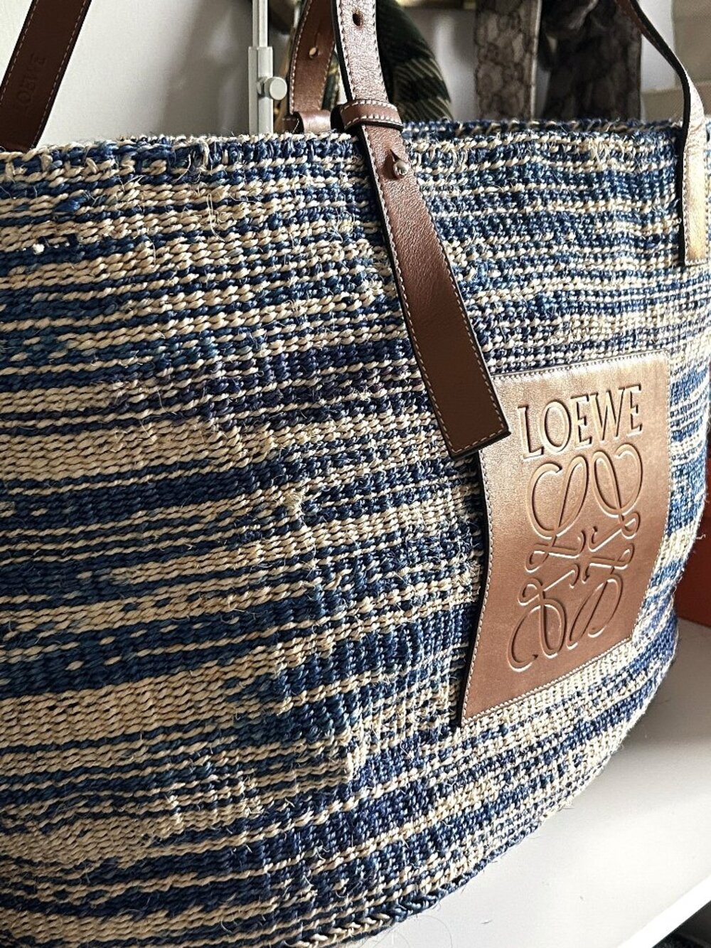 Loewe Paula’s Ibiza Raffia Basket Tote with dust bag